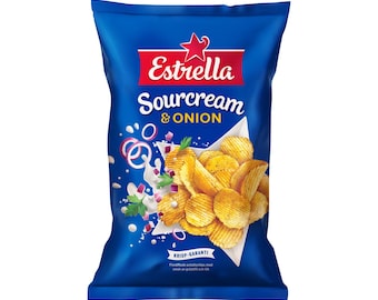 Estrella Sour Cream & Onion Chips: Swedish Fredagsmys Snack (175g)