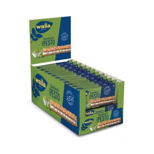 Sándwich de pesto Wasa (paquete de 24) (888 g), pan integral crujiente con relleno de pesto sabroso, refrigerio saludable, envío gratis