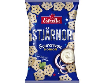 Estrella Stars: Sour Cream & Onion Crispy Swedish Snacks (100g)