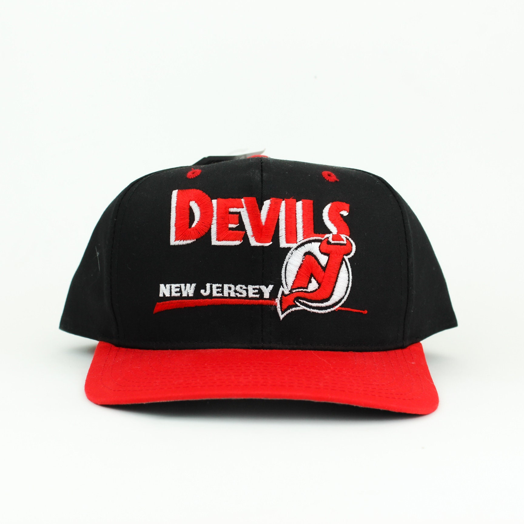NHL New Jersey Devils Vintage Red Pom Cuffed Beanie, Men's