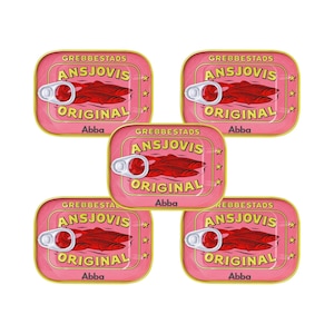 5-pack Abba Grebbestads ansjovis origineel 125 g - 4,40 oz, Zweedse ansjovisdelicatesse, Zweedse klassieker - gratis verzending