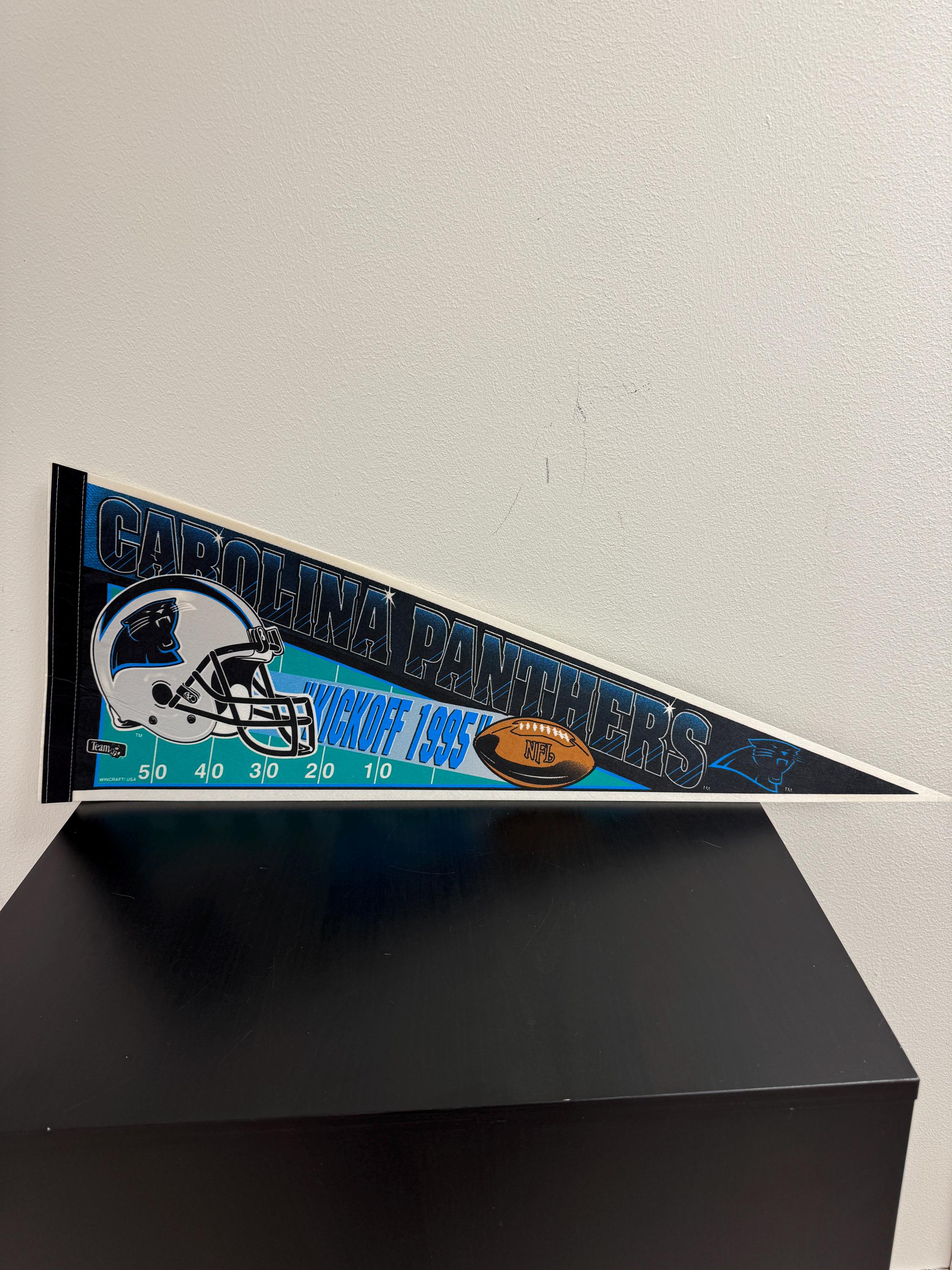 Stendardo Muro In Feltro Carolina Panthers - Banner Storico 38x61 Cm Con Insegne E Loghi Ufficiali NFL - 3