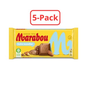 5-Pack Marabou Salty Almonds Chocolate Bar 160g - Swedish Treat