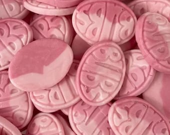 Bubs Strawberry Pomegranate Ovals, Swedish Bubs, Vegan Candy, Fruity and Chewy Treats, Gluten-Free Sweets, Halal,