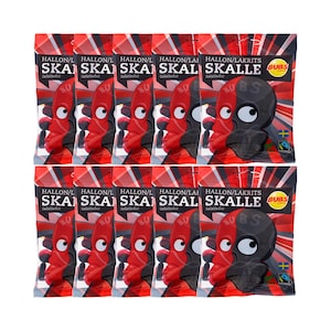10-Pack Bubs Hallon lakritsskalle 90g - Zweedse frambozendropschedels - Veganistisch snoep - Swedish Bubs - Skalle - gratis verzending