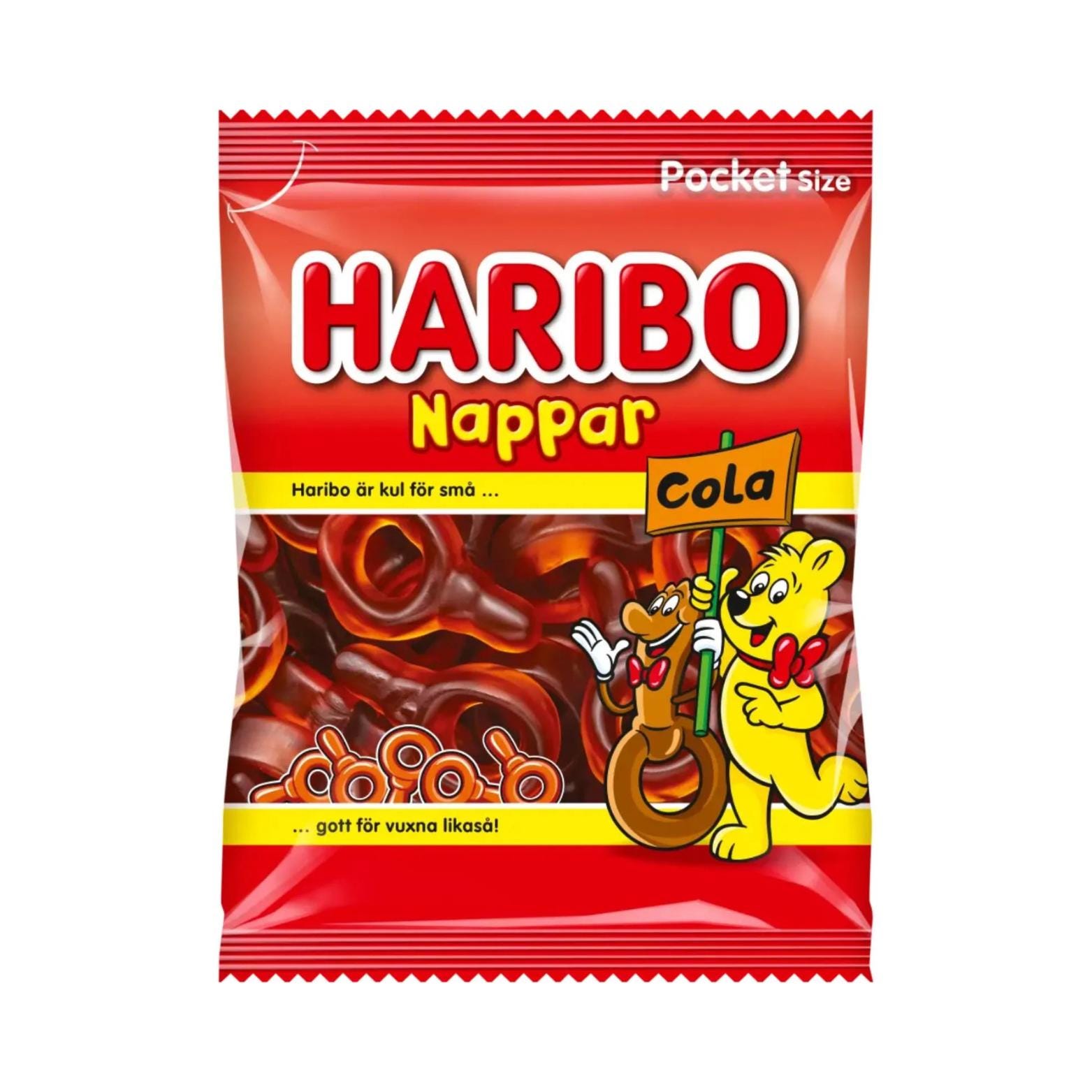 Haribo Nappar 80g - Swedish Pacifier Gummies, Fruity Vegan Candy