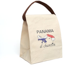 Panama Cotton Lunch Bag, Canvas Lunch Bag With Strap, 100% Cotton Canvas, Lunch Bag for School, Unisex Bag, Easy to carry Bag, Unisex Gift