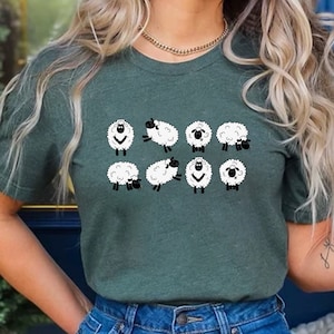 Sheep T-Shirt, Cute Sheeps Shirt, Funny Sheep Kid Shirt, Farm Animal Shirt, Sheep Lover Shirt, Sheep Shirt Gift, Sheep Women Shirt,Lamp Farm