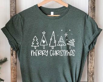 Christmas Trees Shirt, Christmas Shirts for Women, Christmas Tee, Merry Christmas , Shirts For Christmas, Cute Christmas Shirts, Holiday Tee