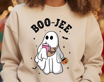 Halloween Ghost Sweatshirt, Boo Jee Shirt, Boo Shirt, Spooky Ghost Hoodie, Spooky Season Ghost Sweater, Spooky Vibes Shirt, Halloween Gifts
