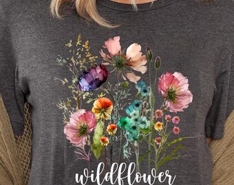 Pressed Flowers Shirt, Boho Wildflowers Cottagecore Shirt, Vintage Botanical Tee, Pastel Floral Nature Shirt, Garden Lover Shirt, Floral Tee