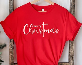 Merry Christ Mas Christian Christmas Tee, Jesus Christmas Shirt, Christmas Shirt, Holiday Tshirt,Religious Women Christmas Shirt,Xmas Tshirt