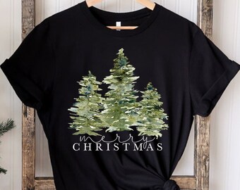 Camiseta de árboles de Navidad, camisetas navideñas para mujer, camiseta navideña, camiseta de Navidad, camisetas para Navidad, linda camiseta navideña, camiseta de vacaciones