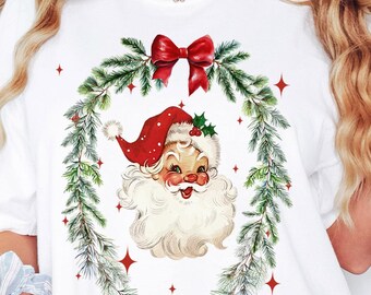 Christmas Red Santa Shirt, Retro Santa Shirt, Gift For Christmas, Retro Christmas Shirt, Christmas Shirt For Women, Santa Shirt,Vintage Xmas