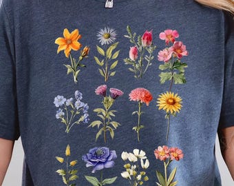 Wildflower Shirt, Floral Cottagecore Shirt, Botanical Shirt, Flower Shirt, Nature Shirt, Wildflower Tshirt, Wild Flower Shirt, Botanical Tee