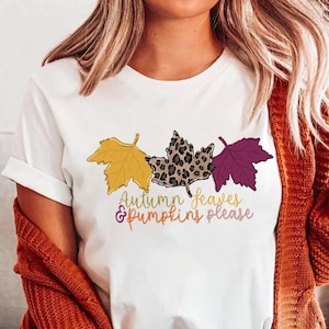 Leopard Print Fall Shirt, Thanksgiving, Hello Pumpkin, Fall Vibes, Peace Love Thanksgiving, Family Thanksgiving Shirt, Love Fall Y&#39;All Shirt