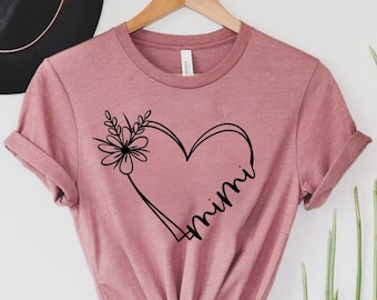 Mimi Heart Shirt, Custom Mimi Gift, For Mama Heart Shirt, Funny Mimi Tee, Mothers Day Gift, Mimi Birthday Gift, Best Mimi Tee, Mimi Life Tee