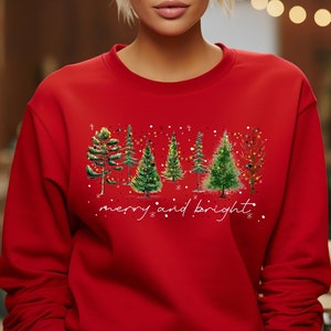 Trendy Christmas Trees Shirt, Christmas Shirts for Women, Christmas Tee, Christmas Tee, Shirt For Christmas,Cute Christmas Shirt,Holiday Tee