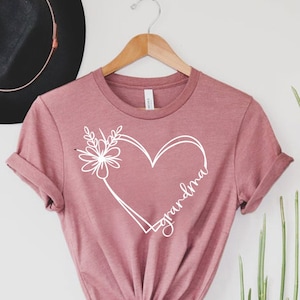 Grandma Heart Shirt, Custom Grandma Gift, For Grandma Heart Shirt, Funny Grandma Tee, Mothers Day Gift, Grandma Birthday Gift, Best Grandma