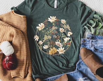 Flower Shirt, Gift For Her, Flower Shirt Aesthetic, Floral Graphic Tee, Floral Shirt, Flower T-shirt, Wild Flower Shirt, Wildflower T-shirt