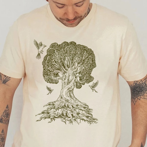 Tree Shirt, Gnarled Tree T-shirt, Men's Graphic Tee, Tree of Life Shirt, Cool Gifts, Tree Tee, Gnarled Tree Shirt, Nature Lover Shirt, Tree