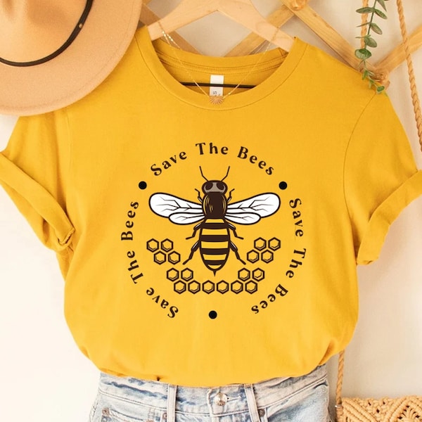 Save The Bees Shirt, Conserve Endangered Bees Shirt, Animal Lovers Shirt, Bee Shirt, Nature Life Shirt, Pollinators Tee, Cottagecore Shirt