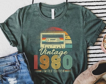 Vintage 1980 T-Shirt, Made in 1980, 46th Birthday, 45 Years Old Gift, 46th Birthday Idea, 46 Classic T-shirt, 1980 Shirt, 46th T-Shirt, 1980