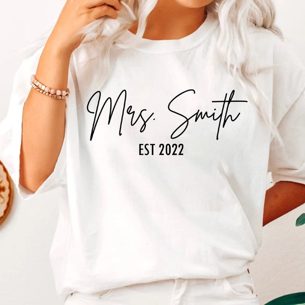 Custom Mrs Shirt, Mrs Last Name Shirt, Bride Personalized Shirt, Personalized Mrs Shirt, Wifey Shirt, Bride Shirt,Mrs Custom, Future Mrs Tee