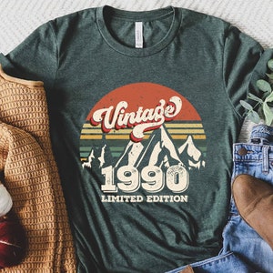 Vintage 1990 Shirt, 35th Birthday Gift For Women, 1990 Retro Shirt, 35th Birthday Woman,35th Birthday Gift For Men,35th Birthday Best Friend
