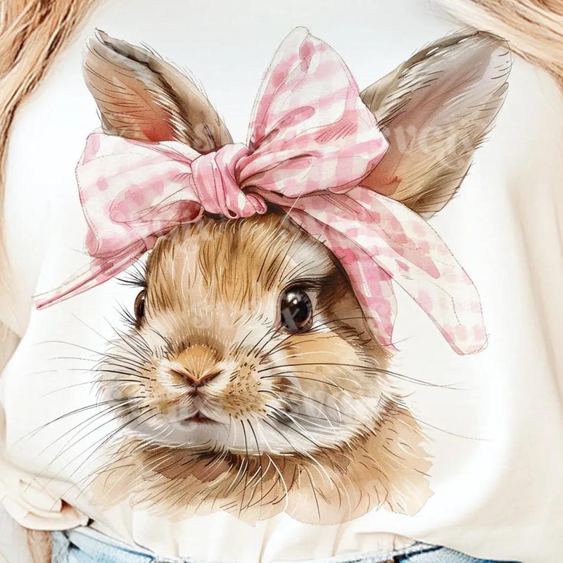 Pink Ribbon Rabbit Shirt - Etsy