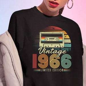 59th Birthday Shirt, Vintage 1966 Limited Edition Cassette T-Shirt, 1966 Birthday Shirt, 59th Birthday Gift For Women, 59th Birthday Men Tee