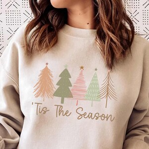 Merry and Bright Trees, Women&#39;s Christmas Shirt, Womans Holiday Shirt,Christmas Gift,Chic Winter Shirt,Cute Holiday Tee,Christmas Tree Shirt