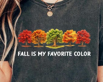 Comfort Colors® Fall Tree Shirt, Fall Leaves Shirt, Autumn Leaf T-Shirt, Women's Fall Shirt, Thanksgiving Gift, Autumn Tree Line Shirt, Fall