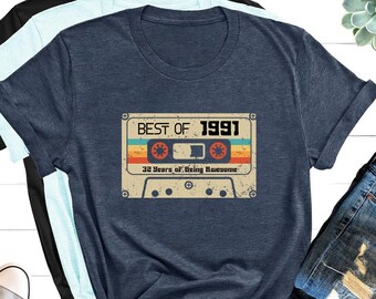 Vintage 1991 Shirt, 35th Birthday Gift For Women, 1991 Retro Shirt, 35th Birthday Woman,35th Birthday Gift For Men,35th Birthday Best Friend