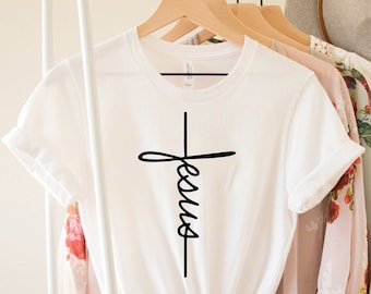 Jesus Shirt, Jesus Gift, Christian Gifts, Christian Shirt ,Religious Shirt, Religious Gift, Vertical Cross, Jesus Cross, Love ,Grace, Faith