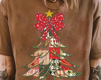 Comfort Colors® Woman's Holiday Shirt, Women's Xmas Tee, Christmas Sleigh Crewneck, Christmas Tree Tee, Xmas Tree, Women's Christmas T-shirt