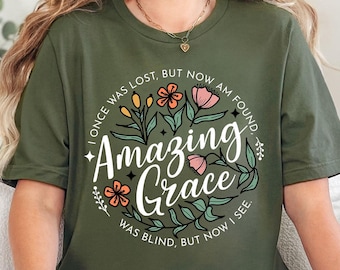 Camiseta Amazing Grace, Camiseta cristiana para mujer, Regalo cristiano para ella, Regalo cristiano para mujer, Camiseta Amazing Grace, Camiseta religiosa, Regalo