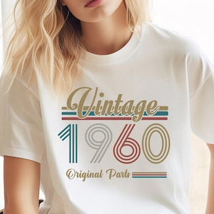 Vintage 1960 Shirt, 65th Birthday Gift For Men, 65th Birthday Best Friend, 65th Bday, Sixties Shirt, Turning 65 Birthday Gift, Born in 1960