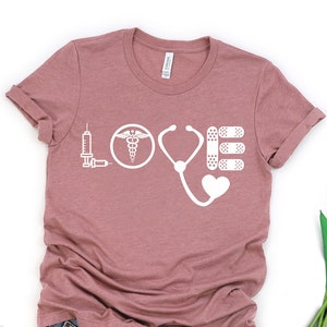 Love Nurse Shirt, Nurse T-shirt, Nurse Tees, Unisex, Cute Nurse Shirts, Nurse Appreciation Gift, Nurse Gift Idea, Nurses Week Gift,Nurse Tee