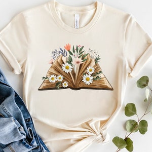 Reading Shirt, Book Lover Shirt, English Teacher Gift, Librarian Shirts, Teacher Book Shirt ,Book Lover Gift,Reading Shirt,Book Shirt,Flower