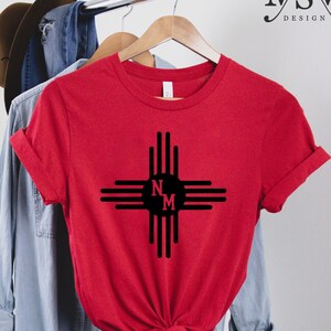 New Mexico Shirt, New Mexico Top ,New Mexico, Zia Shirt, New Mexico Flag Shirt, New Mexico Art Shirt, Southwestern Shirt, State Flag Shirt