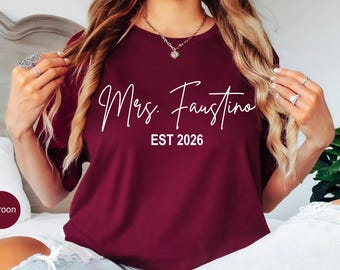 Custom Mrs Shirt, Mrs Last Name Shirt, Bride Personalized Shirt, Personalized Mrs Shirt, Wifey Shirt, Bride Shirt,Mrs Custom, Future Mrs Tee