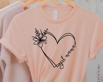 Mothers Day Shirt, Girl Mama Heart Shirt, Gift For Mom, Girl Mom Shirt, Mom of Girls Shirt, Cute Mom Shirt, Future Mom Shirt, Daughter Mom