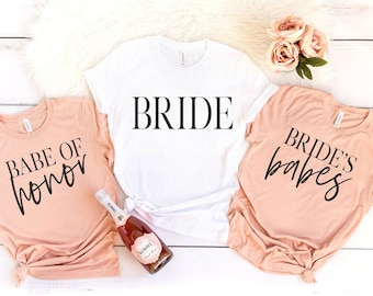 Brides Babes Bachelorette Party Shirt, Bride T-Shirt, Bridesmaid Gifts, Bridesmaid Shirt, Bridal Party Shirts, Wedding Shirt, Bride Shirt