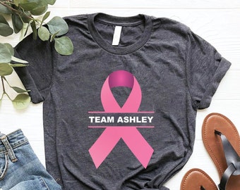 Breast Cancer T-shirt, Personalized Team Cancer T-shirt, Motivational T-shirts, Cancer Awareness T-shirt, Cancer Support Team Shirt, Support