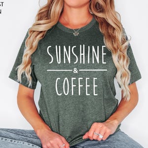 Sunshine And Coffee T-shirt, Coffee Graphic Shirt For Women, Womens Gifts, Birthday Gifts, Coffee Shirt, Summer Shirt, Summer Tee, Beach Tee
