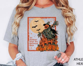 Halloween Scarecrow Shirt, Darkest Brew Halloween Shirt, Vintage Halloween Shirt, Horror Night Tee, Scary Tee, Scarecrow Shirt, Pumpkin Tees