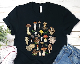 Vintage Mushroom Shirt, Botanical Shirt, Plant Tee, Mushroom Shirt, Hippie Shirt, Nature Lover, Forest Shirt, Mycology Shirt,Mycologist Gift