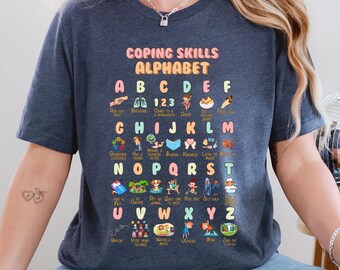 Coping Skills Alphabet Shirt, ABC Coping Skills Shirt, Mental Health Awareness Shirt, School Counselor Shirt, School Psychologist Shirt