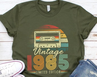 41st Birthday Gift Shirt, Vintage 1985 Retro Cassette T-shirt,Vintage 1985 Birthday,41 Birthday Shirts,Classic 1985 Shirt,All Original Parts